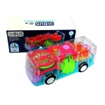 Transparent Gear Bus Toy for Kids – 3D Mechanical Gears, Colorful Lights & Music (Battery Operated) - Image 2